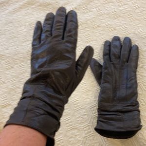 Dark Brown 100% Leather Gloves medium